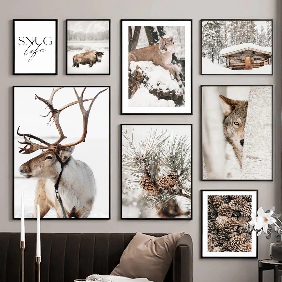 

5D DIY Diamond Painting Animals Elk Wood Forest Winter Scenery Embroidery Mosaic Pictures Full Drill Cross Stitch Kit Home Decor