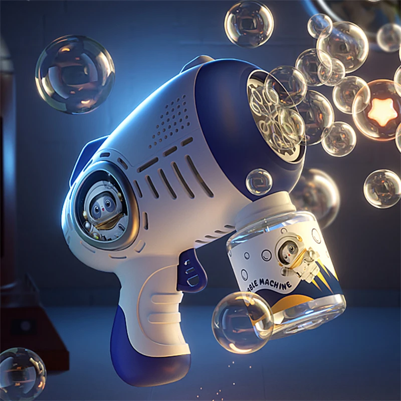 

8 Holes Space Theme Bubble Gun Children Handheld Electric Gatling Bubble Gun Bubble Machine Boys and Girls Outdoor Bubble Toys