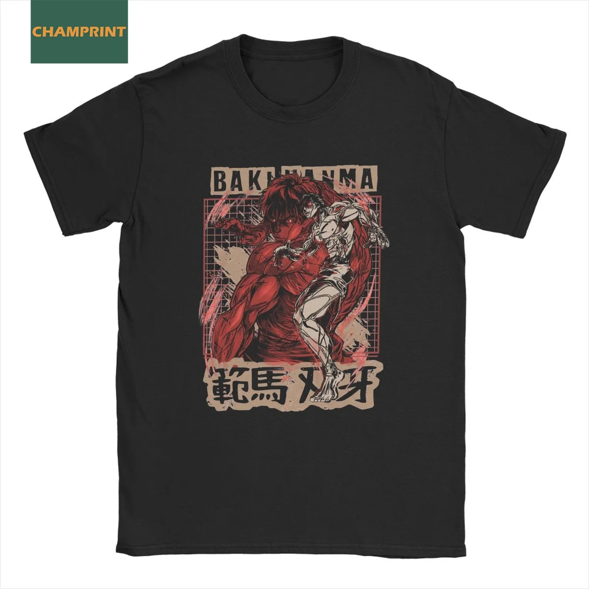 

Baki Hanma Men T Shirt Anime Funny Tee Shirt Short Sleeve Round Collar T-Shirt 100% Cotton Classic Tops