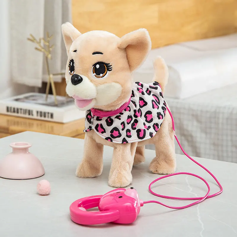 

Electronic Plush Dog Robot Animal Toy Electric Sing Songs Cute Dog Walk Bark Music Puppy Leash Controled Pet Kids Birthday Gift