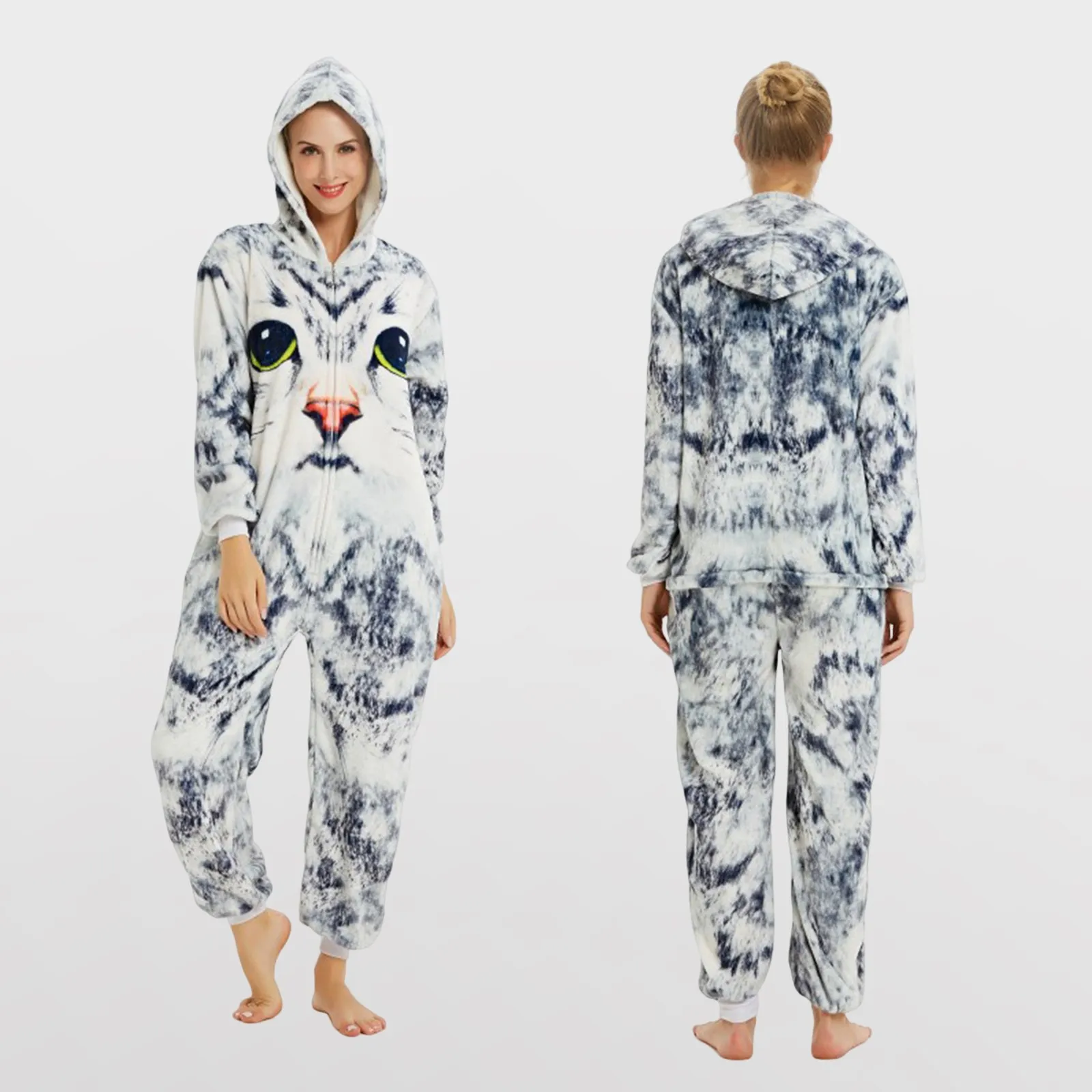 

Hot Selling Womans Jumpsuit Cartoon Animal Printed For Men And Women Unisex Cute Thickened Couples New French Velvet Home Wear