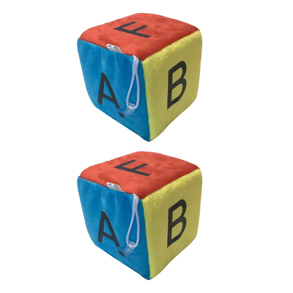 

2Pcs Plush Dice Pendant Educational Dice Alphabet Cognition Dices Kids