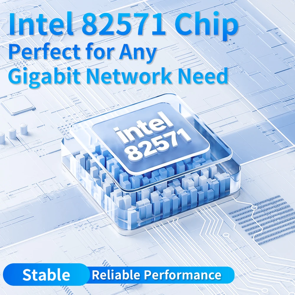 Фото INTEL 82571-T2 PCI-Express Двухпортовый 10/100/1000 Мбит/с Gigabit Ethernet-карта Серверный адаптер Сетевой контроллер Сервер ПК №5