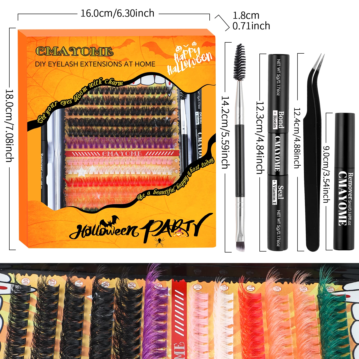 Набор для наращивания ресниц Densy цветной Пинцет Хэллоуина и косплея инструмент
