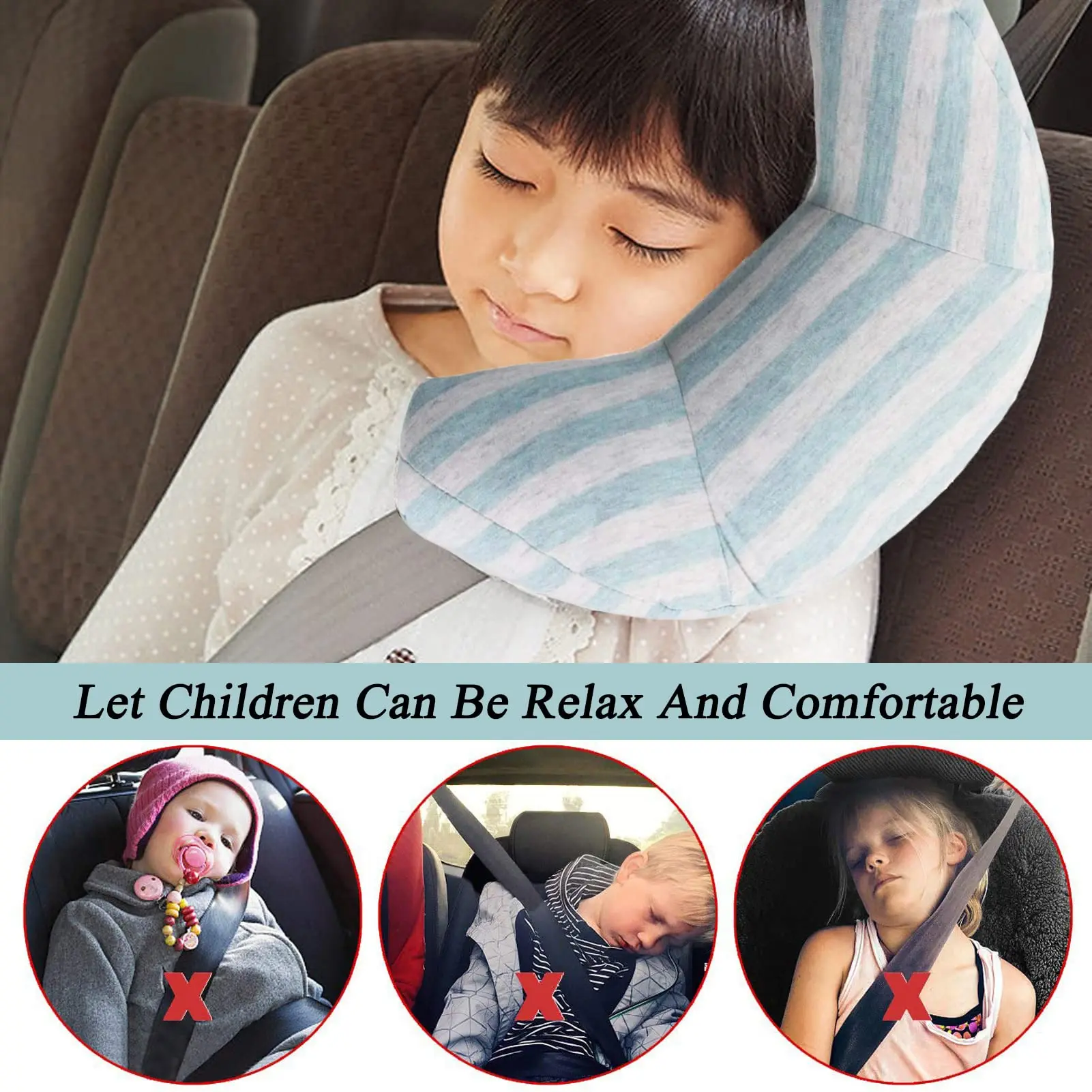 

Universal Safety Belt Sleeping Pillow for Children Adults, Car Seat Neck Support Cushion , Compatible with All Cars