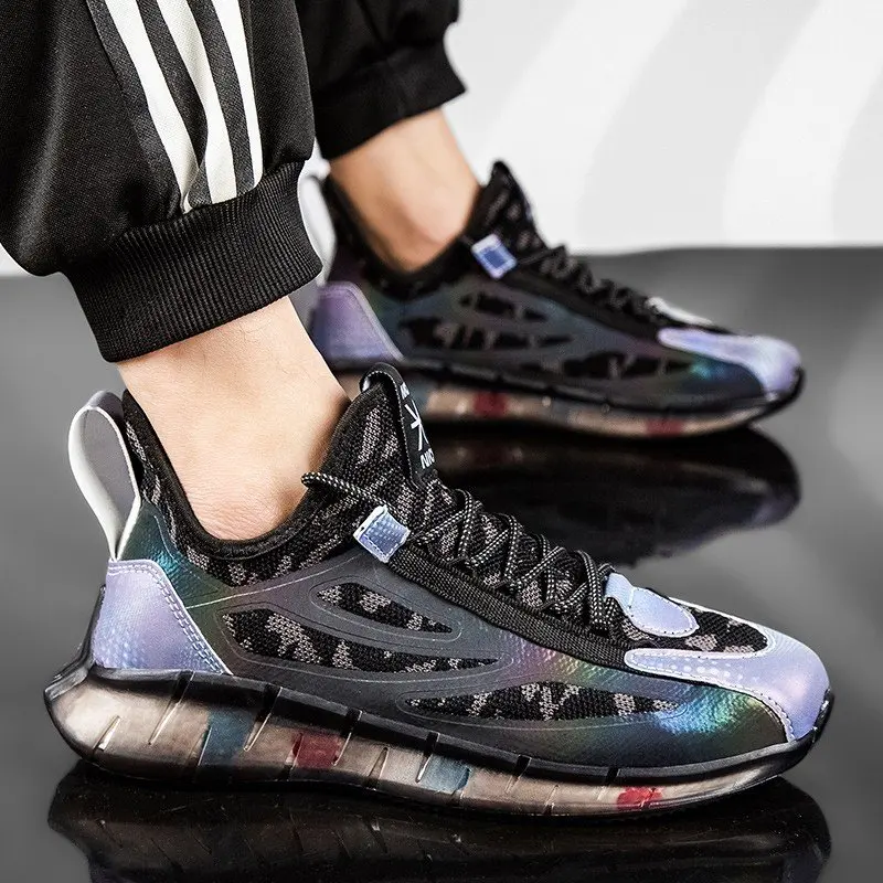 

2022 Spring Man Shoes Sneakers Lace Up Mixed Colors Sewing Fashion Novelty Leisure Low Heel Air mesh Breathable Platform