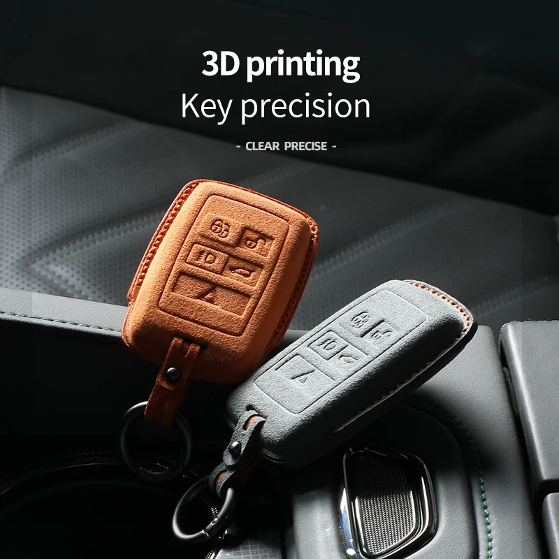 

Alcantara Car Key Case Cover Holder Bag Shell Protector Keychain For Land Rover Range Rover Sports Evoque Discovery Accessories