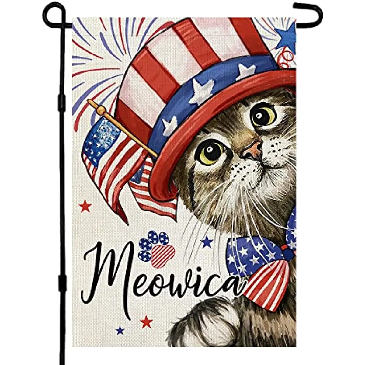 

Новый патриотический Садовый флаг кошки 4 июля 12x18 в двухстороннем памятном дне Добро пожаловать в синий красный День Независимости