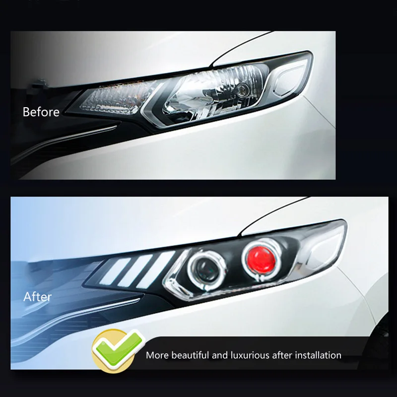 Для Honda FIT/JAZZ 2014-2019 автомобильные аксессуары фара в сборе дневные ходовые огни