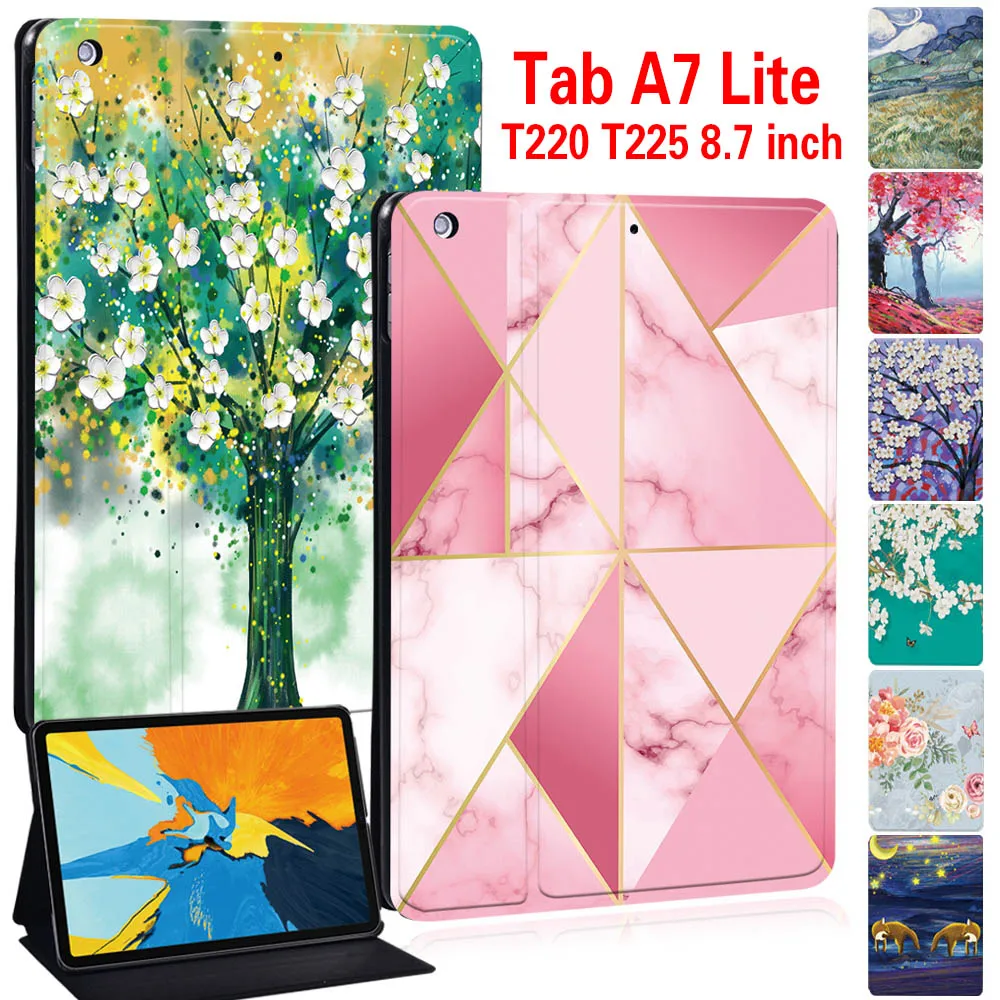 

Tablet Case for Samsung Galaxy Tab A7 Lite 8.7" T220 T225 Geometry & Paint Pattern Funda Folio Protective Shell Cover + Stylus