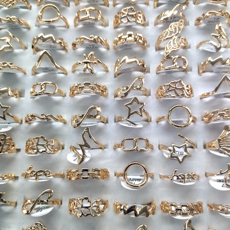 50 шт./упаковка кольца неправильной формы золотого цвета