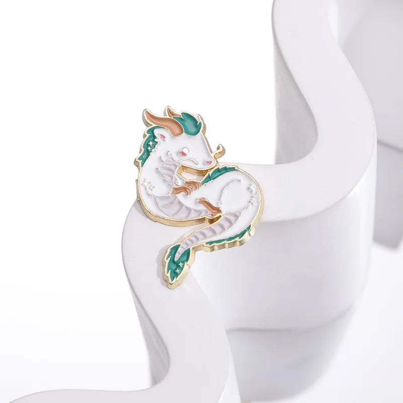 

Little White Dragon Brooches Backpack Badge Manga Japanese Lapel Pins for Backpacks Accessories Briefcase Badges With Anime Pin