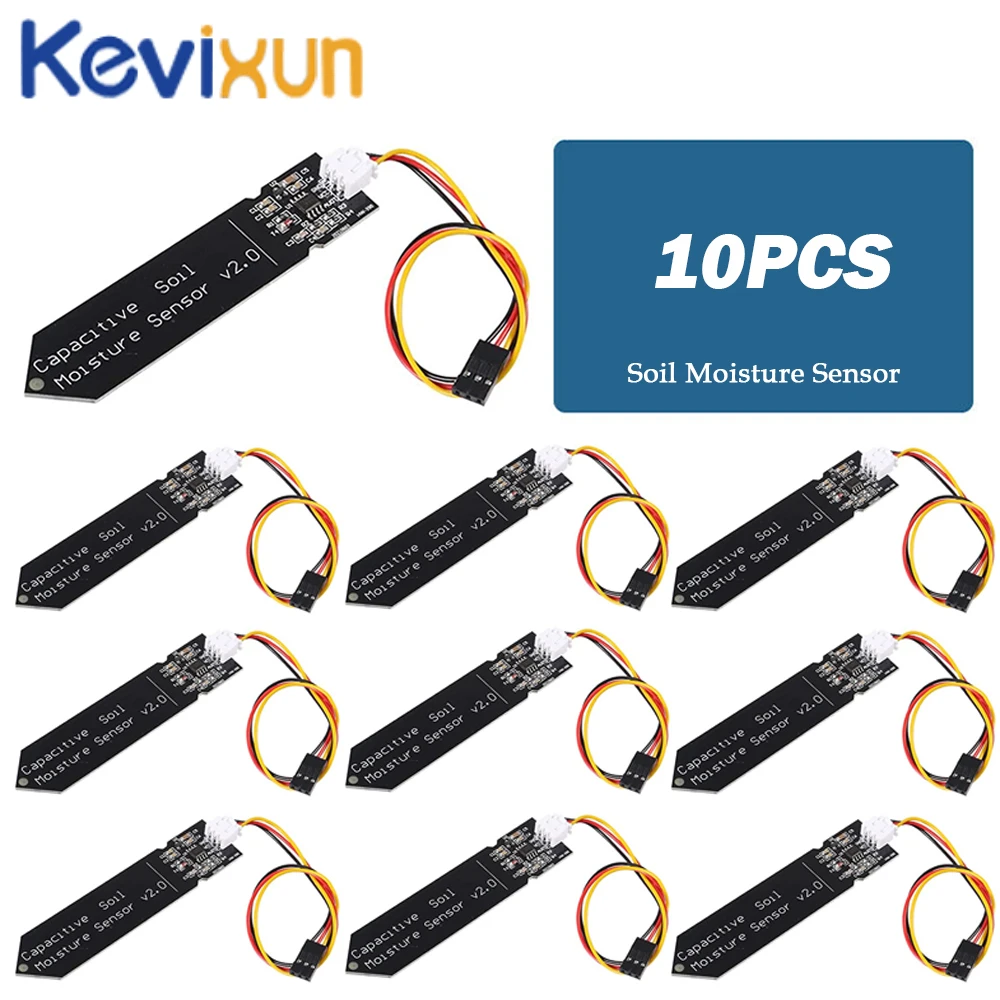 10pcs/lot Capacitive Soil Moisture Sensor Not Easy to Corrode Wide Voltage Wire Suitable For Arduino DIY Electronic Kit