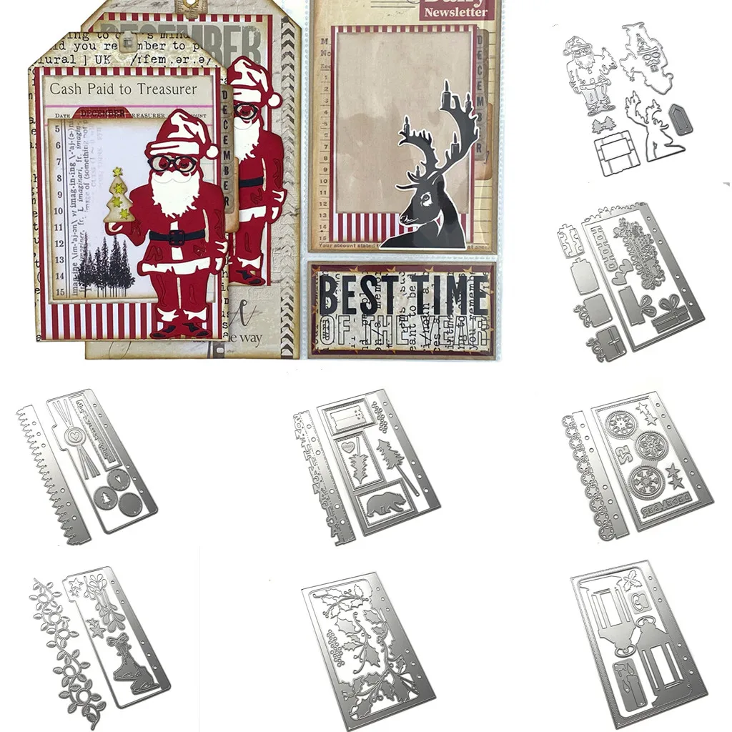 

Новинка, Рождественский планировщик, предметы первой необходимости, металлические пресс-формы, ремесло, украшение, тиснение, шаблон, «сдела...