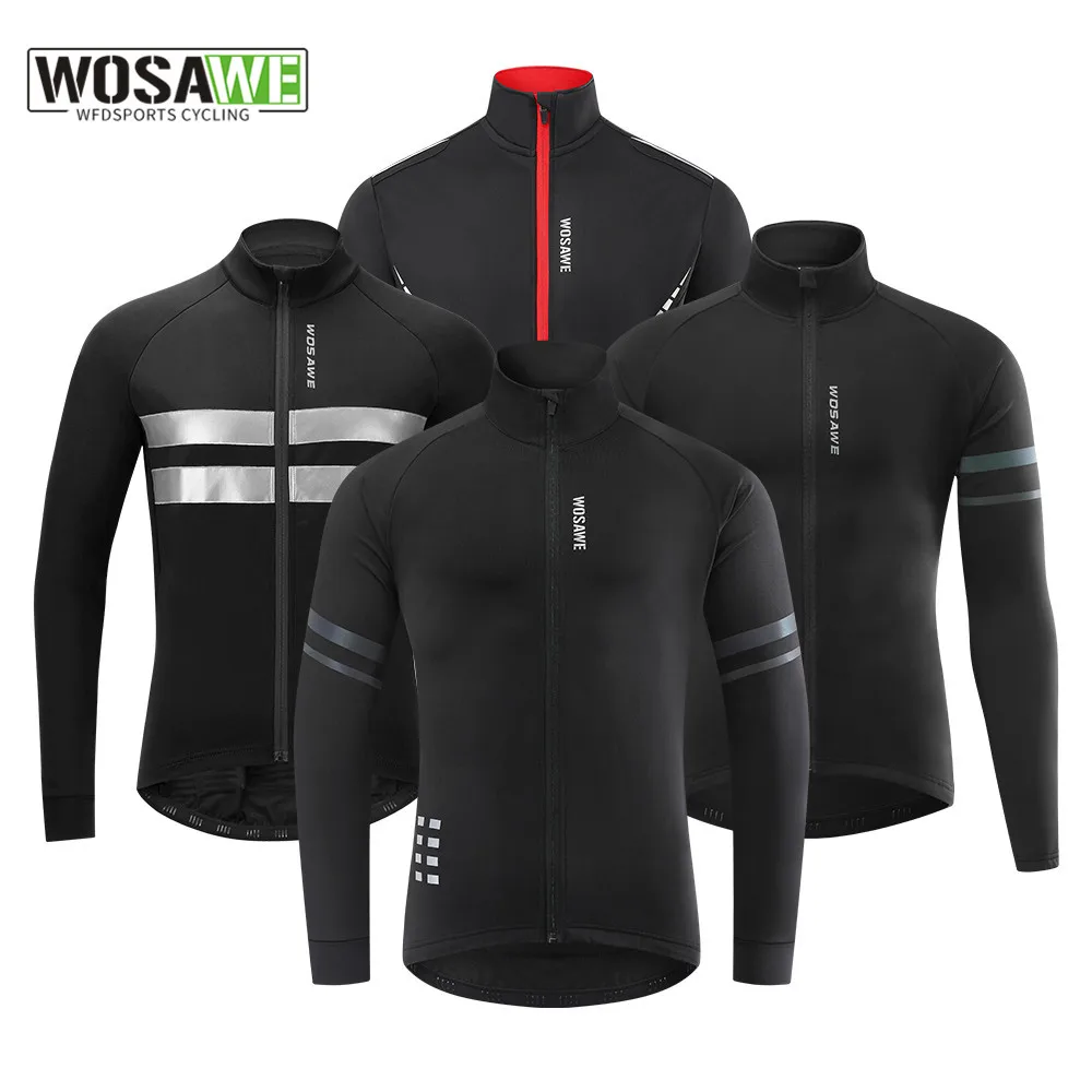 

WOSAWE Winter Thermal Men's Cycling Jacket Waterproof Windbreaker Man MTB Jacket Bicycle Clothing Running Jacket Men Jersey 2022