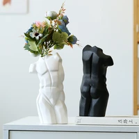 human body vase ceramic nude figure sculpture crafts black white living room ornament flower vase figure flower arrangement art
