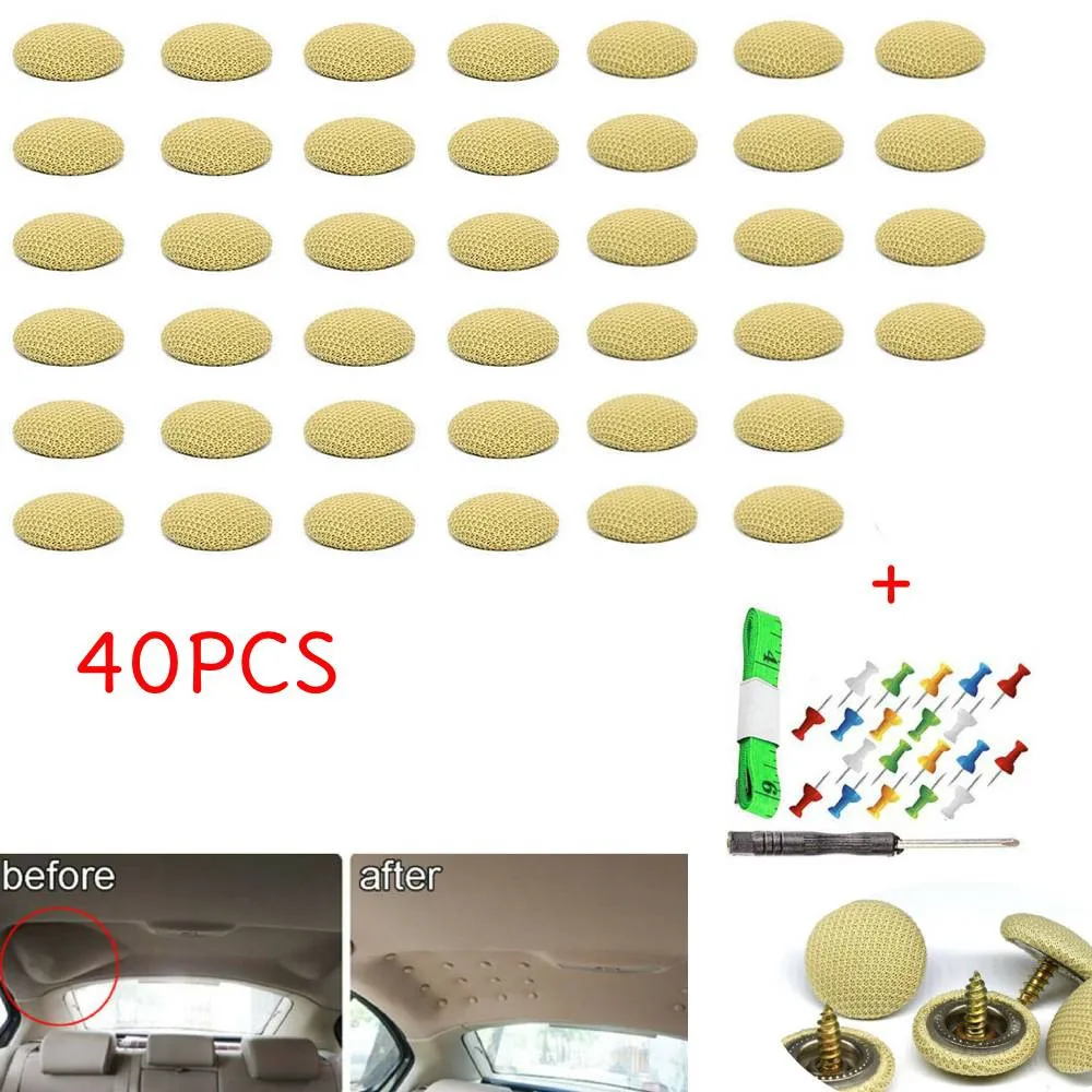 

Replacement Buckle Sagging Car roof Universal 40Pcs Beige Headliner Parts