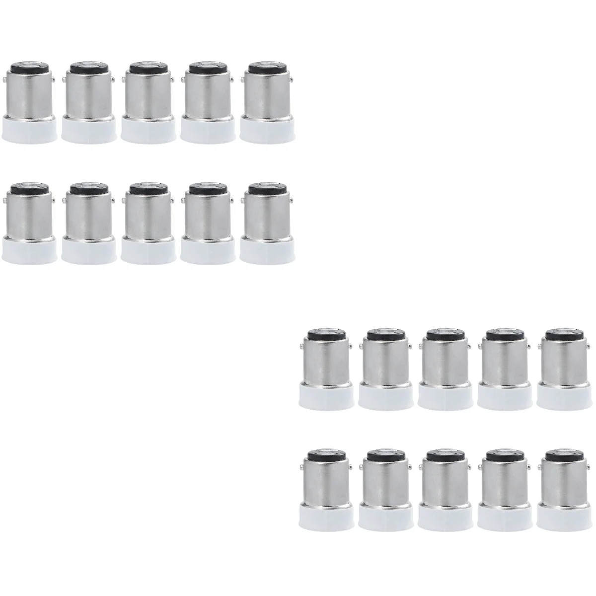 

20 pcs Light Holder Converter B15 to E12 Base Light Adapter Spiral Light Bulbs
