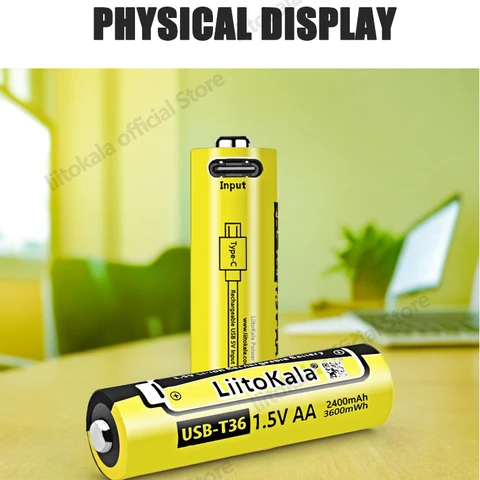 1-50 шт. LiitoKala USB-T36 1,5 В AA 3600 МВтч USB литий-ионная аккумуляторная батарея высокой емкости для беспроводной мыши с дистанционным управлением