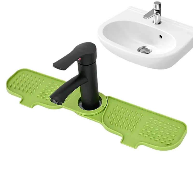 

Kitchen Faucet Absorbent Mat Sink Splash Guard Silicone Drainage Drying Pad Countert Multifunctional Catcher Tray for Countertop