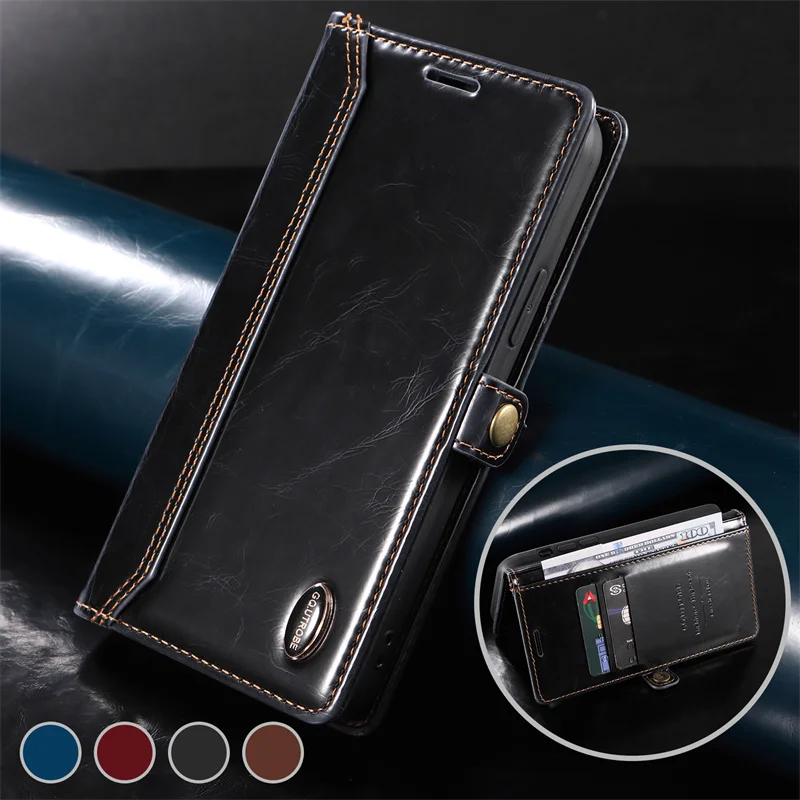 

Oil Wax Anti Theft Wallet Phone Case For Huawei P30 Pro 20 Lite P Smart 2019 Z Y9 Prime NOVA 8i Honor 50 Lite Flip Leather Cover