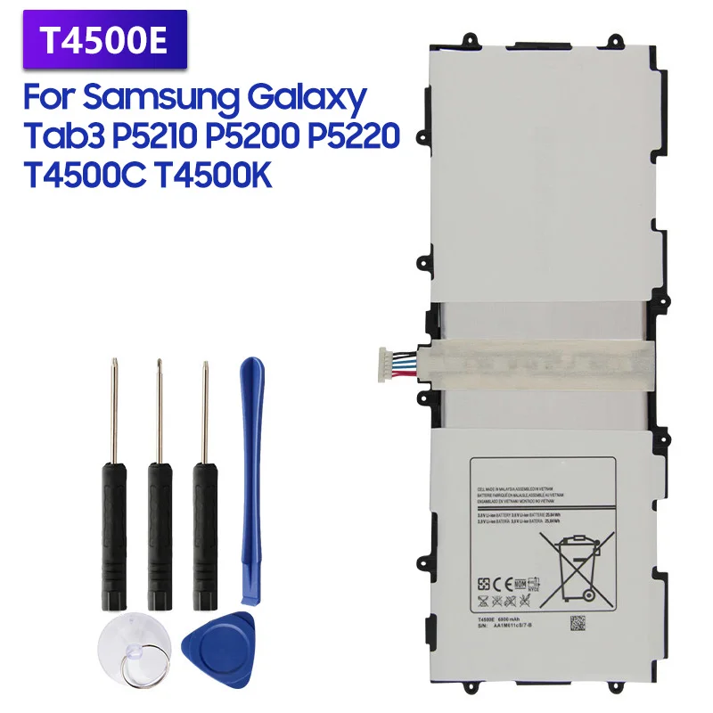 

Replacement Battery T4500E For Samsung GALAXY Tab3 P5200 P5210 P5220 T4500C T4500K Rechargable Tablet Battery 6800mAh