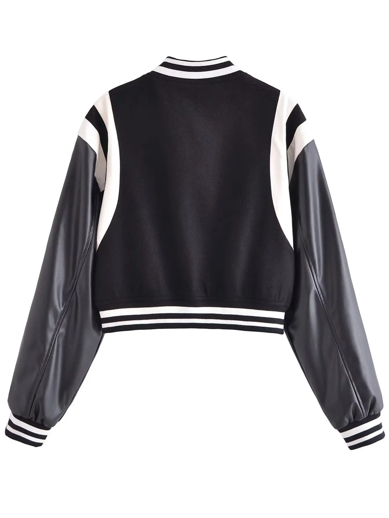 MOLAN Za Woman PU Jacket Leather Coat Fashion New High Street O Neck Outwear Top Female Vintage Chic Baseball Coat