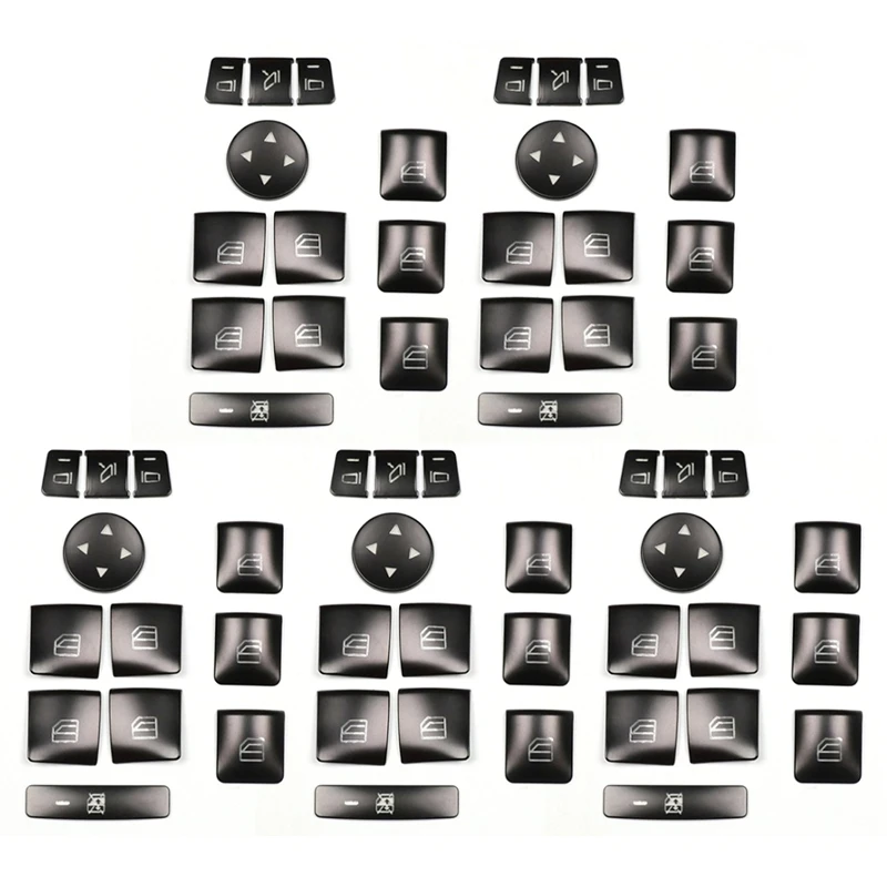 

60PCS Car Door Armrest Window Switch Button Trim Cover Sticker For Mercedes Benz GLK ML GL A B C E G Class W204 X166