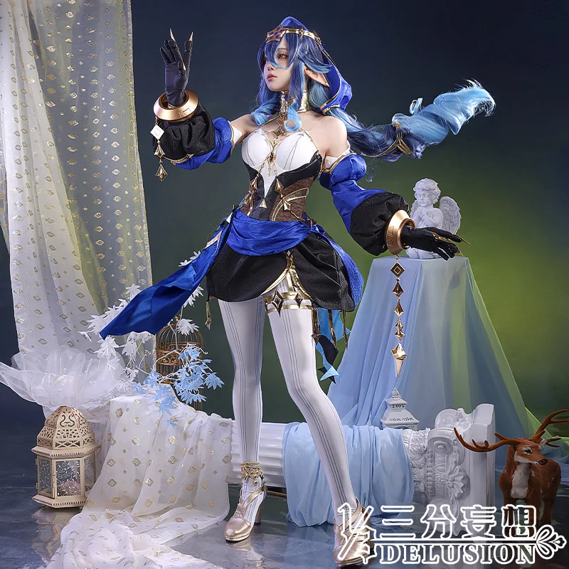 Костюм для косплея COS-HoHo из аниме Genshin Impact Layla Великолепный костюм Хэллоуина