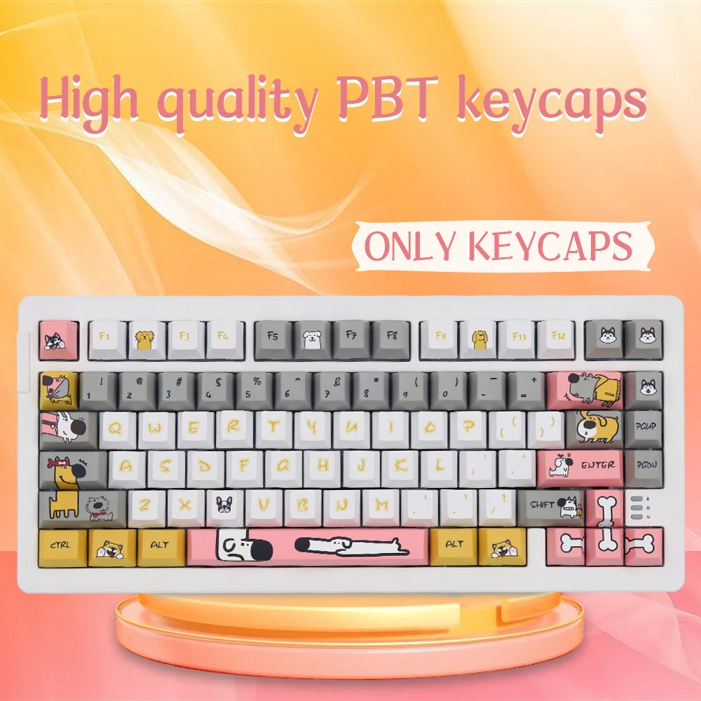 

Personalized Dog Planettheme cute Yellow keycaps Cherry Profile PBT for 61/63/64/67/68/78/84/87 mechanical keyboard 1set