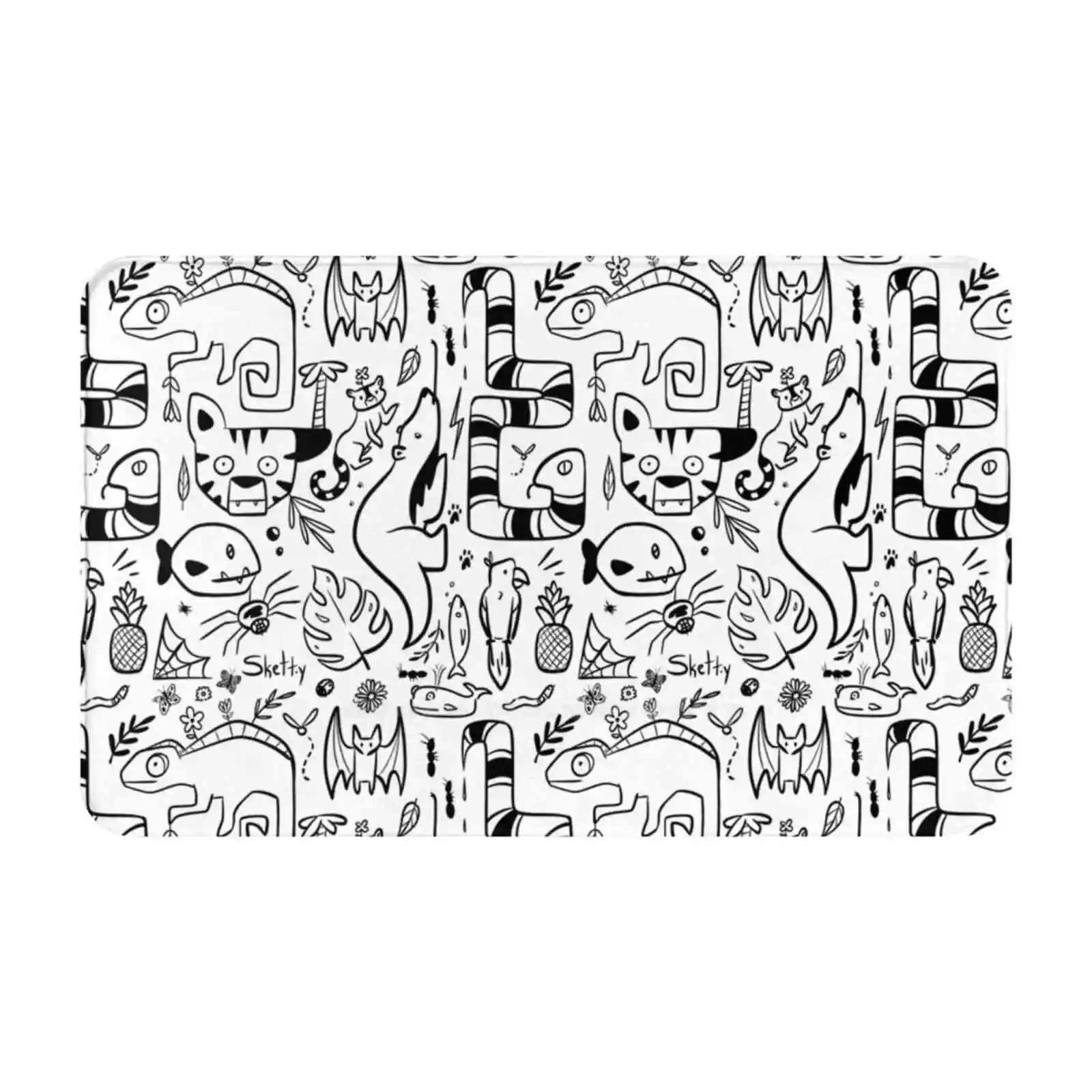 Мягкий коврик в стиле джунглей для дома и автомобиля плитка с рисунком животных