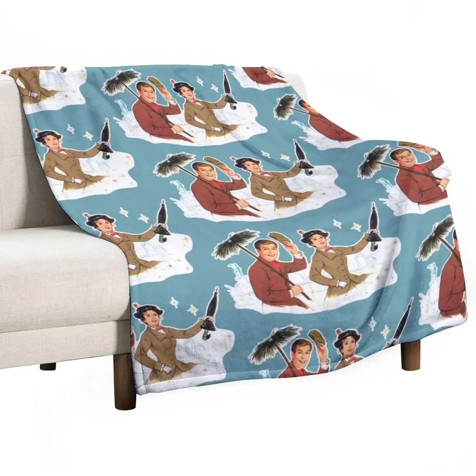 Плед Мэри Поппинс и Берт теплые зимние тонкие одеяла