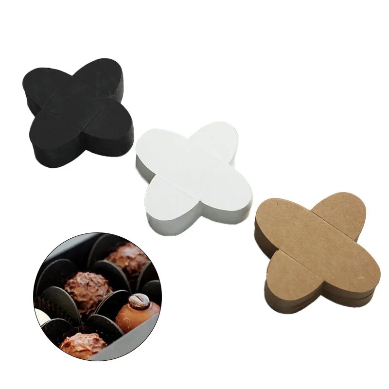 

50 Pcs 3.4cm Kraft Paper Chocolate Spacer Chocolate Candy Tray Dessert Chocolate Base Compartment