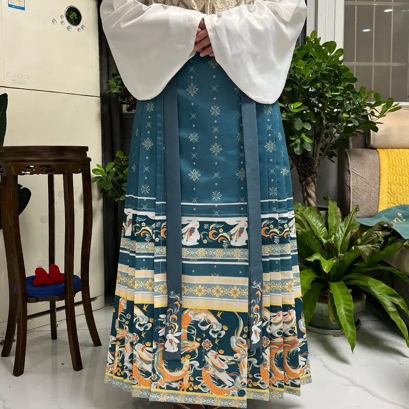 Юбка с изображением лошади оригинальная Женская юбка ханьфу династии Мин