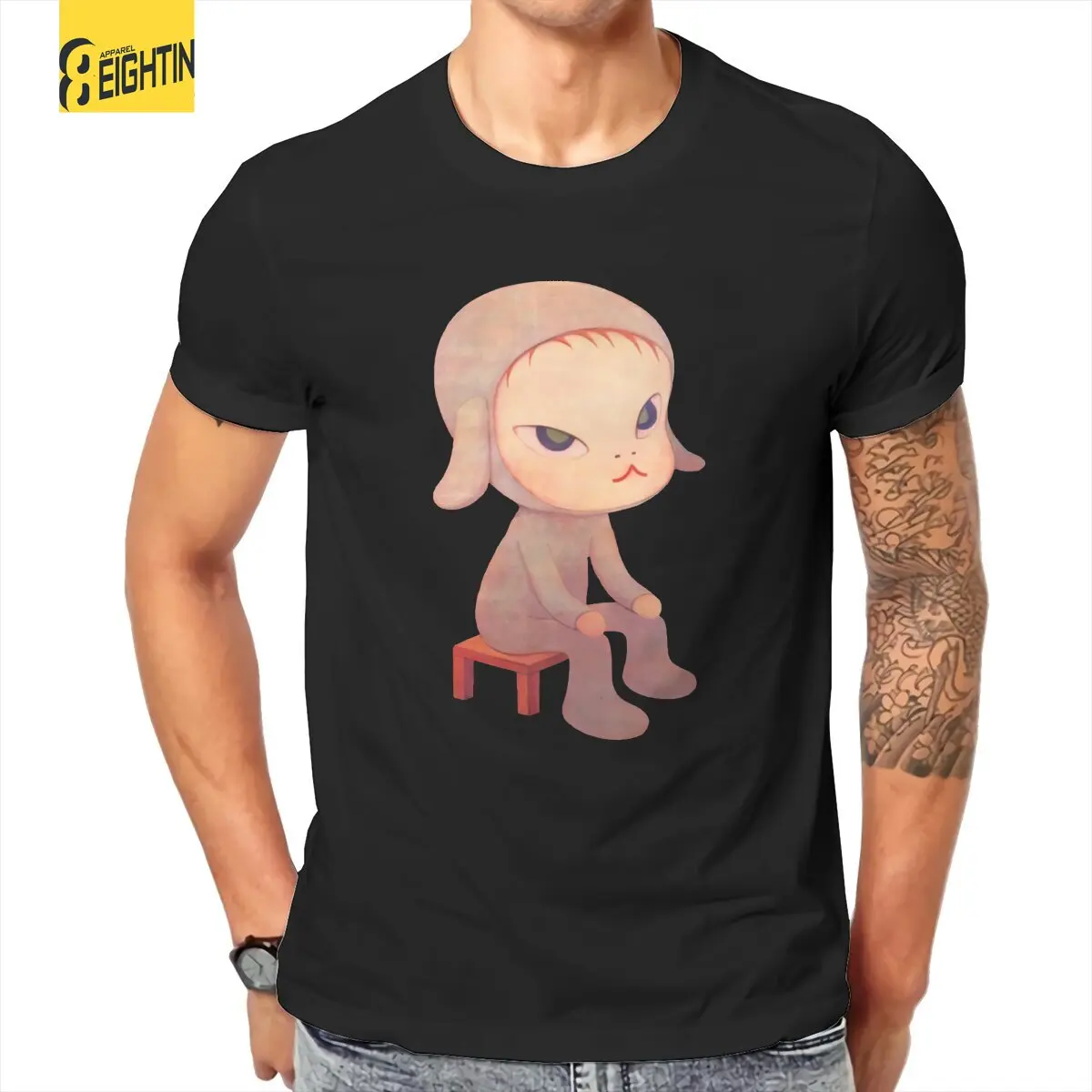 

Футболка Yoshitomo мужская с круглым вырезом, винтажная тенниска из чистого хлопка в стиле поп-арт, Oshitomo