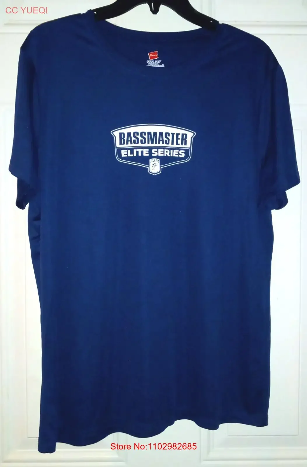 Фото Bass Master elite series cool dri Sz Extra Large XL Темно-синяя футболка для рыбалки винтажная стираная слегка дизайнерская одежда №1
