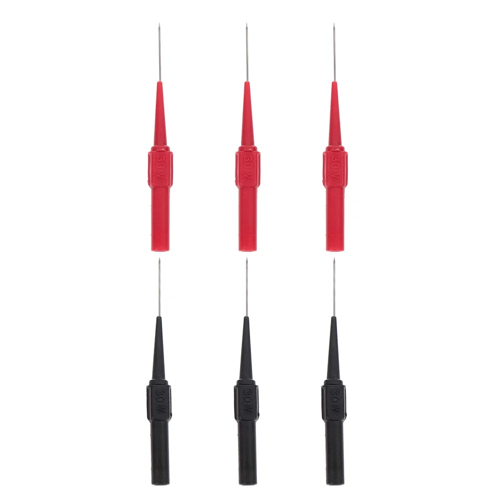 

6 Pcs Test Probe Wire Piercer Car Back Nickel-plated Brass Multimeter
