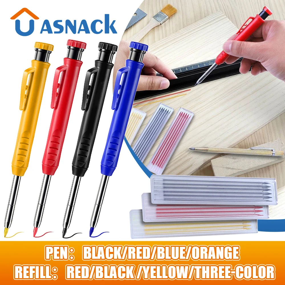 

Carpenter Pencil Set 3 Colors Solid Refill Mechanical Pencil Woodworking Tools Construction Job Tools Carpentry Marking Scriber