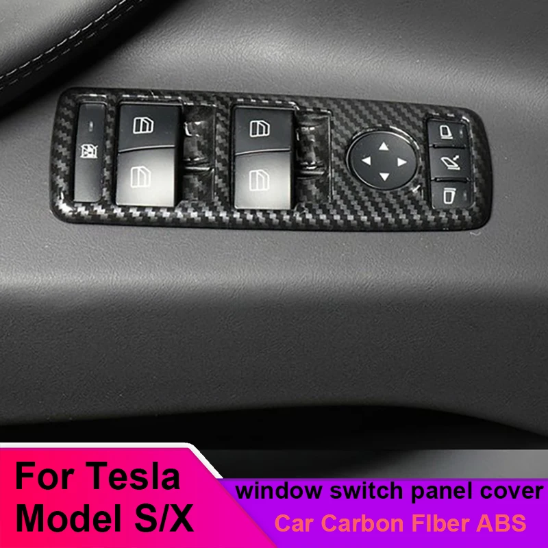 

Carbon Fiber ABS Window Switch Panel Cover Trim For Tesla Model S X 2014-2020