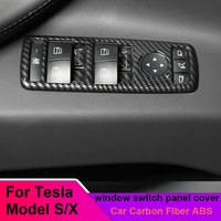 carbon fiber abs window switch panel cover trim for tesla model s x 2014 2020