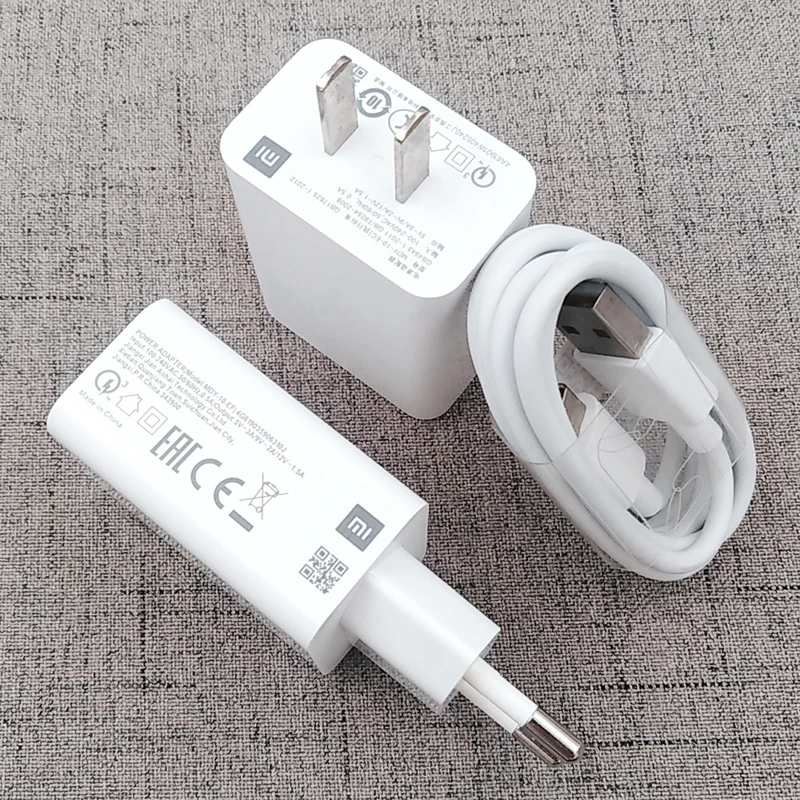 Адаптер питания для Xiaomi зарядное устройство 18 Вт с USB Type-C быстрой зарядки ЕС/США