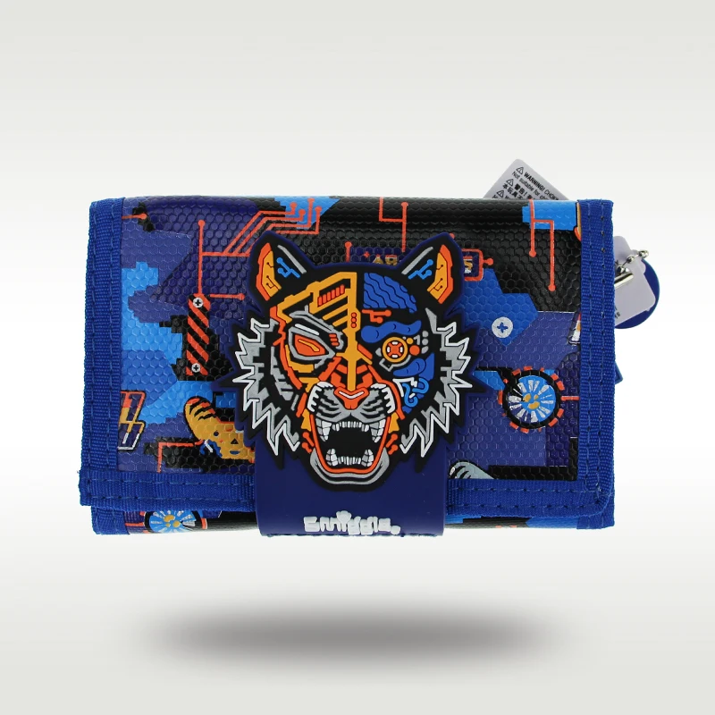 

Australia Smiggle Original Children's Wallet Mechanical Tiger Cool Multi Layer Tri-Fold Card Bags Coin Purse Boys 5 Inches