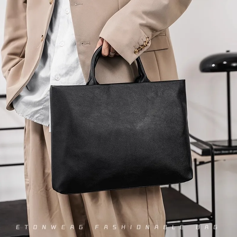 Кожаные мужские портфели Модная сумка для ноутбука Мужские деловые сумки файлов