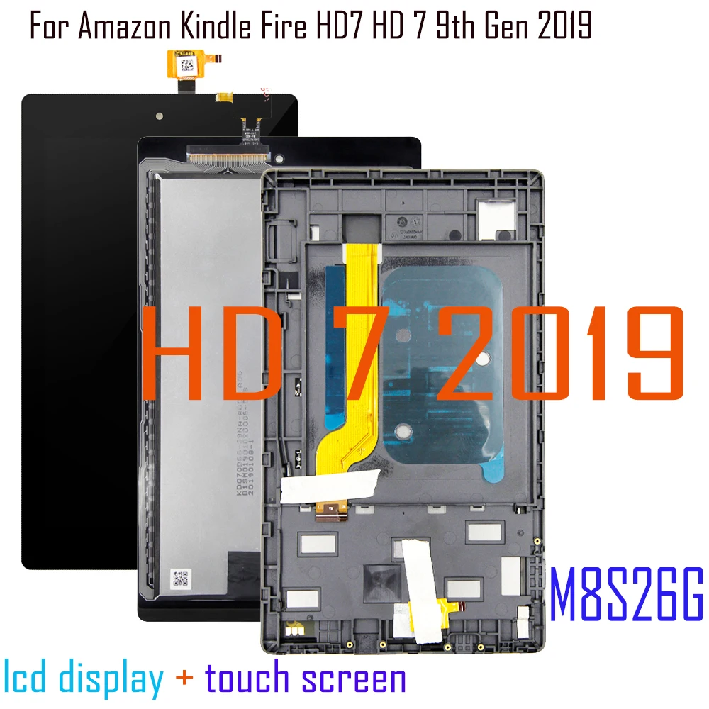 Для Amazon Kindle Fire HD7 HD 7 9-го поколения 2019 HD7 2019 HD 7 2019 LCD M8S26G LCD дисплей кодирующий преобразователь сенсорного экрана в сборе Замена
