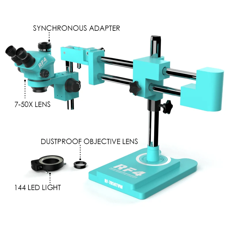 

Бесплатная доставка RF4 RF7050TV 7-50X RF6565TV 6,5-65X RF7050TVW, рабочий флуоресцентный тринокулярный микроскоп для ремонта фотографий