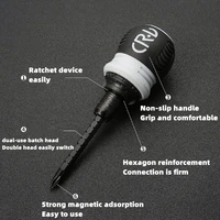 ratchet telescopic dual purpose screwdriver short cross with magnetic screwdriver chrome vanadium steel screwdriver repair tool