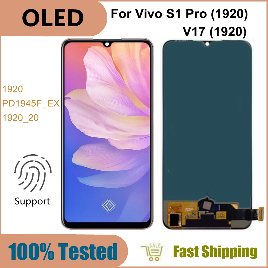 

ЖК-дисплей 6,38 дюйма OLED для Vivo S1 Pro 1920, для замены ЖК-дисплея vivo V17 1920