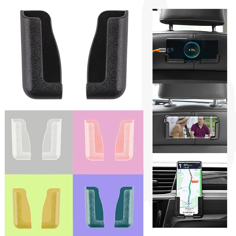 

1/2/3/4 Pcs Multifunction Phone Holder for Cars Wall Mounted Self Adhensive Sticker Wall Hooks Mobile Phone Stand Auto Storage