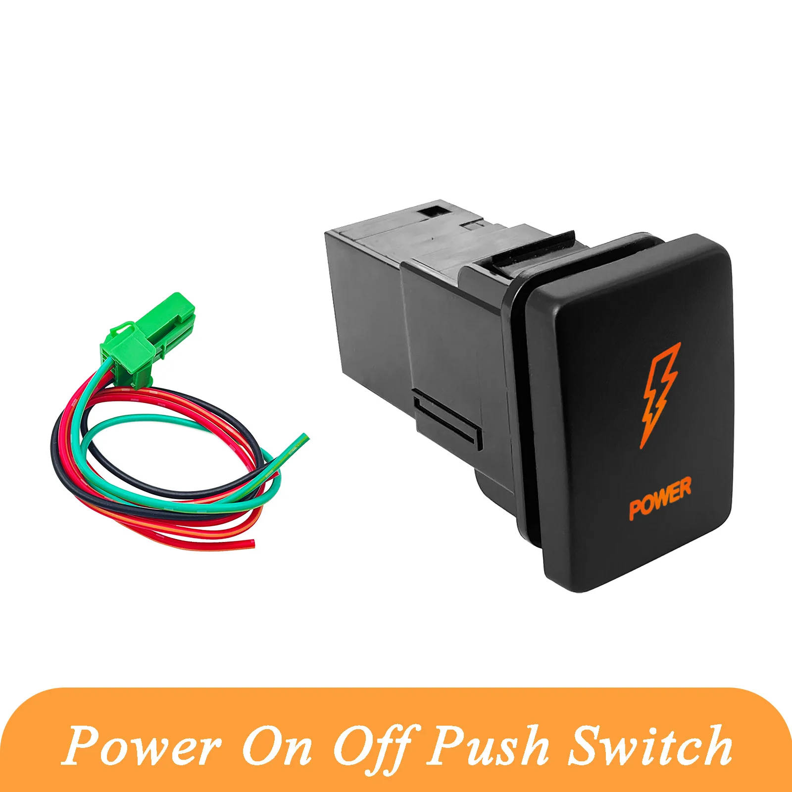 

12 В оранжевый светодиодный автомобильный кнопочный переключатель зеркала с подогревом DRL с разъемом для Toyota Hilux Landcruiser Prado HiAce RAV4