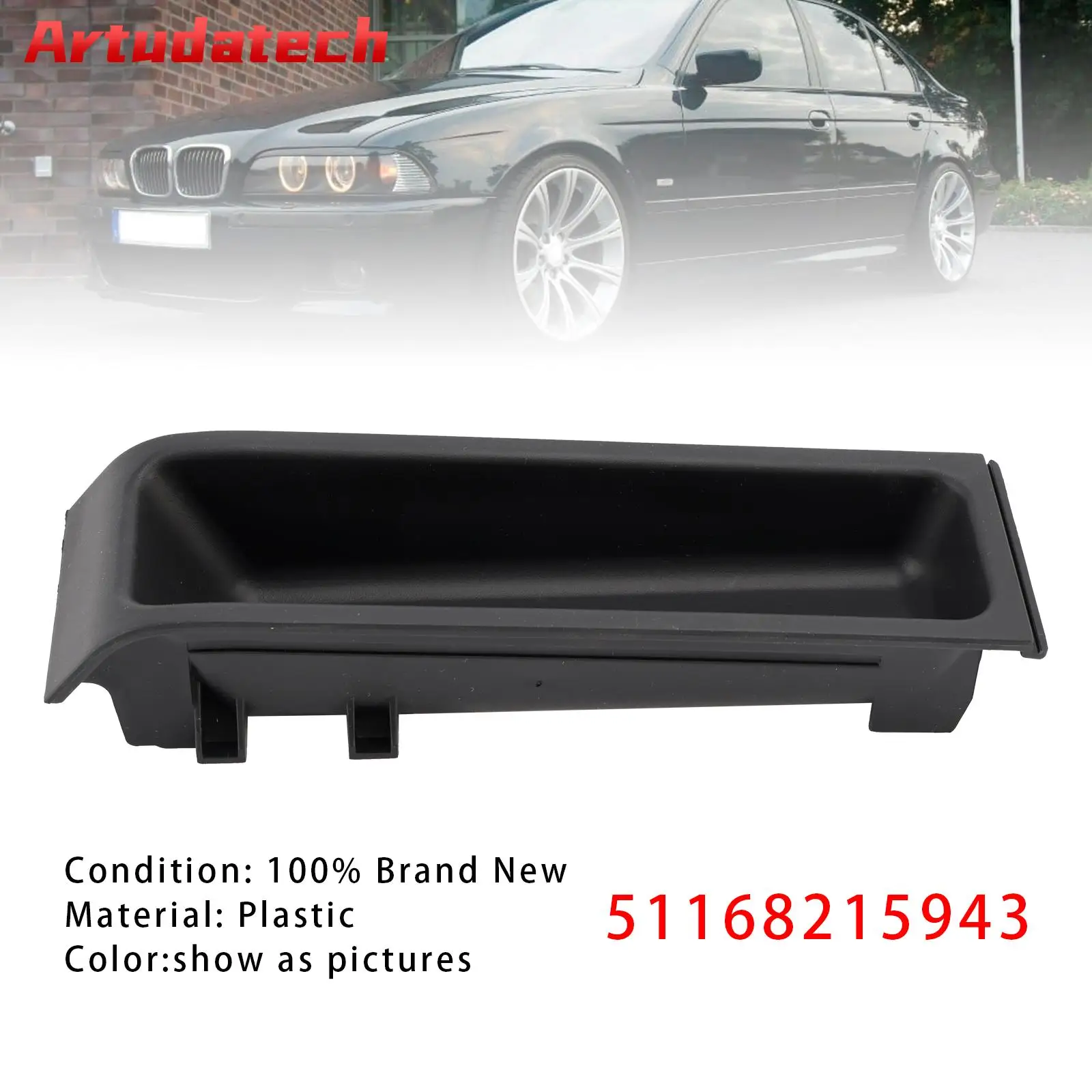 

Поднос для хранения подлокотника Artudatech 51168215943 для BMW E39 E38 525 528 530 740 745, автомобильные аксессуары